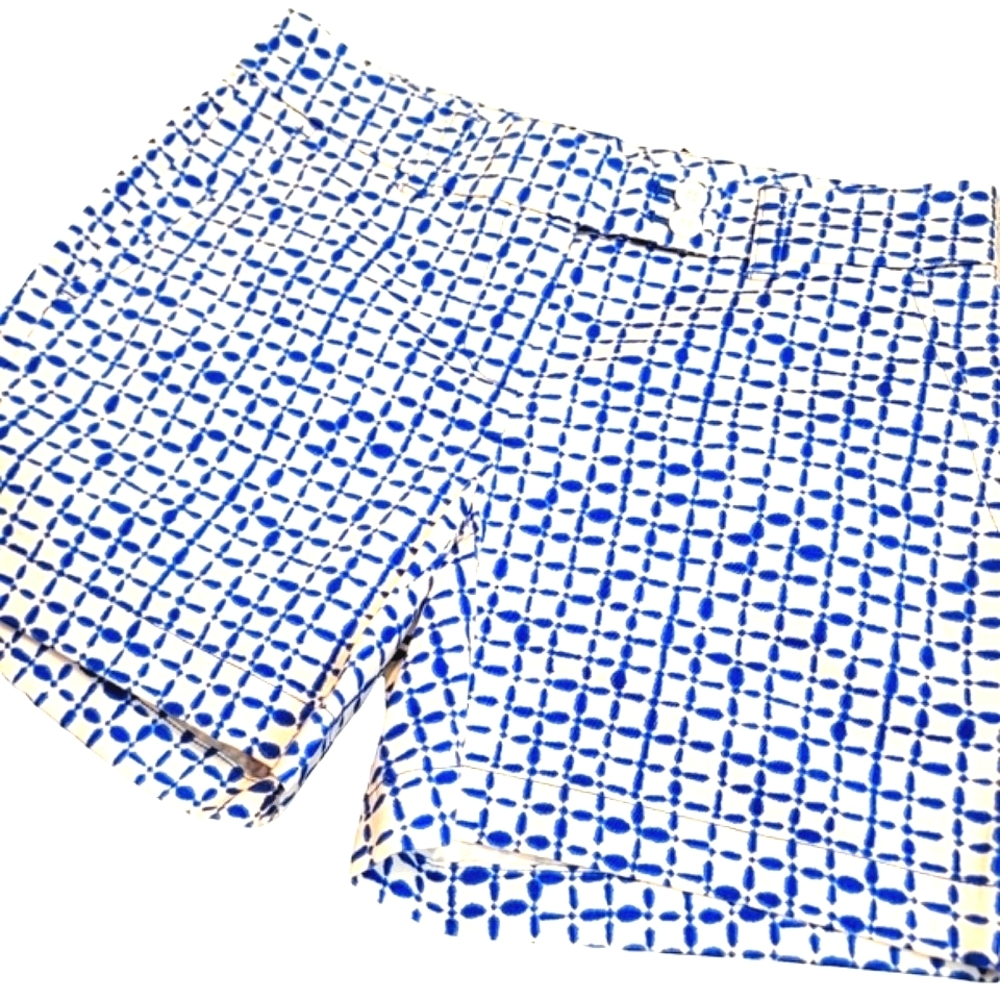 Vineyard Vines Blue Tie Dye Ikat Square Print Shorts Size 0 NWT - Picture 4 of 11